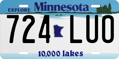 MN license plate 724LUO