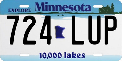 MN license plate 724LUP