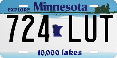 MN license plate 724LUT