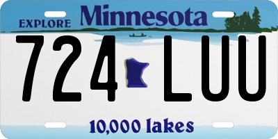 MN license plate 724LUU