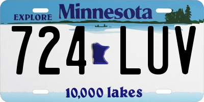 MN license plate 724LUV