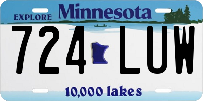 MN license plate 724LUW
