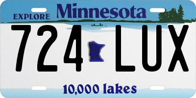 MN license plate 724LUX