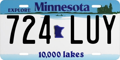 MN license plate 724LUY