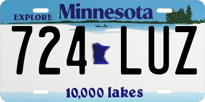 MN license plate 724LUZ