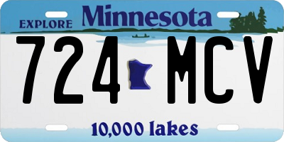 MN license plate 724MCV