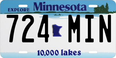 MN license plate 724MIN
