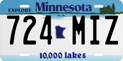 MN license plate 724MIZ