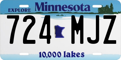 MN license plate 724MJZ