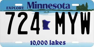 MN license plate 724MYW