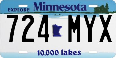 MN license plate 724MYX