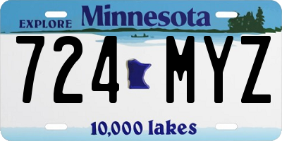 MN license plate 724MYZ