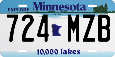 MN license plate 724MZB