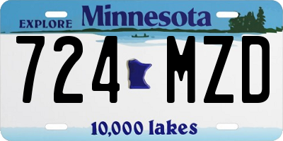 MN license plate 724MZD