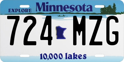 MN license plate 724MZG