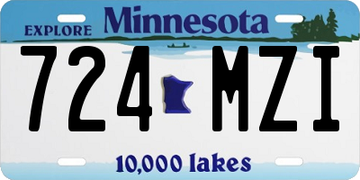 MN license plate 724MZI