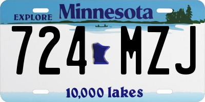 MN license plate 724MZJ