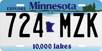 MN license plate 724MZK