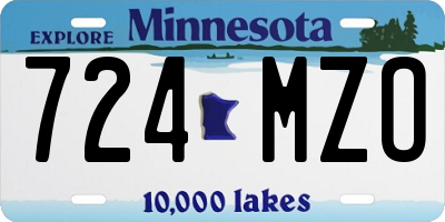 MN license plate 724MZO