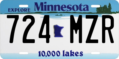 MN license plate 724MZR