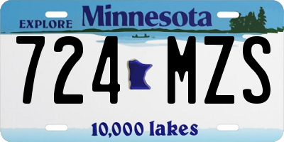MN license plate 724MZS