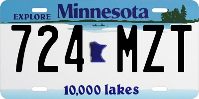MN license plate 724MZT