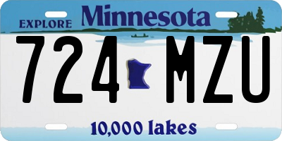 MN license plate 724MZU