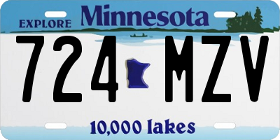MN license plate 724MZV