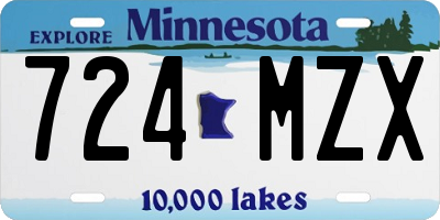 MN license plate 724MZX