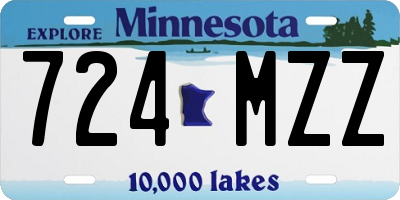 MN license plate 724MZZ