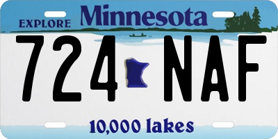 MN license plate 724NAF