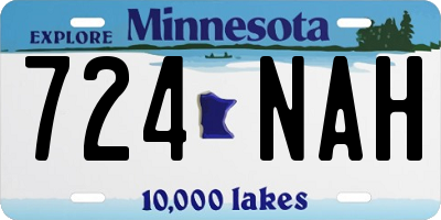 MN license plate 724NAH
