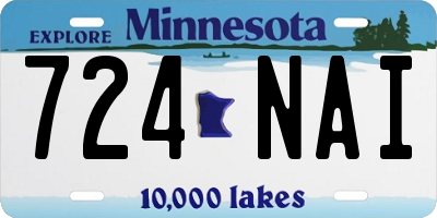 MN license plate 724NAI