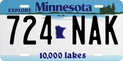 MN license plate 724NAK