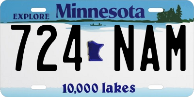 MN license plate 724NAM