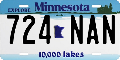 MN license plate 724NAN