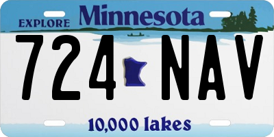 MN license plate 724NAV
