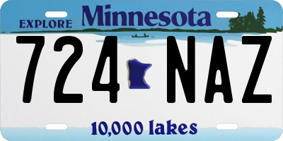 MN license plate 724NAZ