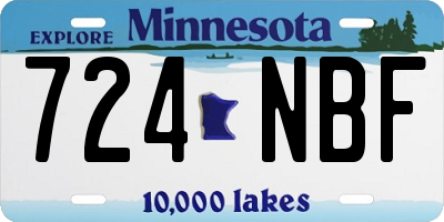 MN license plate 724NBF