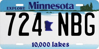MN license plate 724NBG