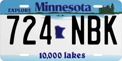 MN license plate 724NBK