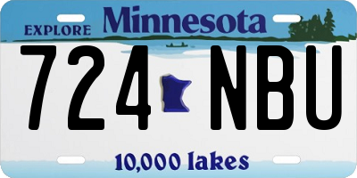 MN license plate 724NBU
