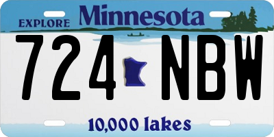 MN license plate 724NBW
