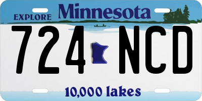 MN license plate 724NCD