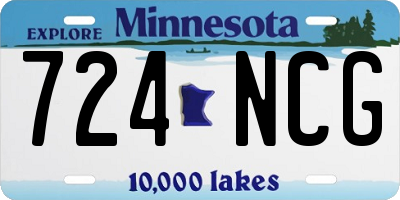 MN license plate 724NCG