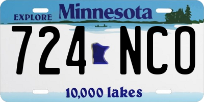 MN license plate 724NCO