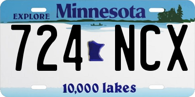 MN license plate 724NCX