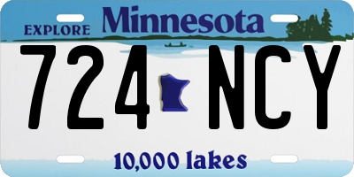 MN license plate 724NCY