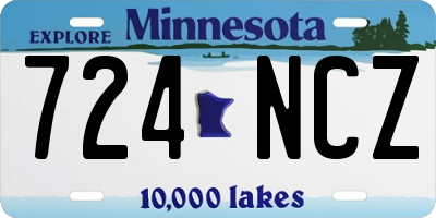MN license plate 724NCZ