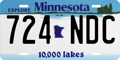 MN license plate 724NDC